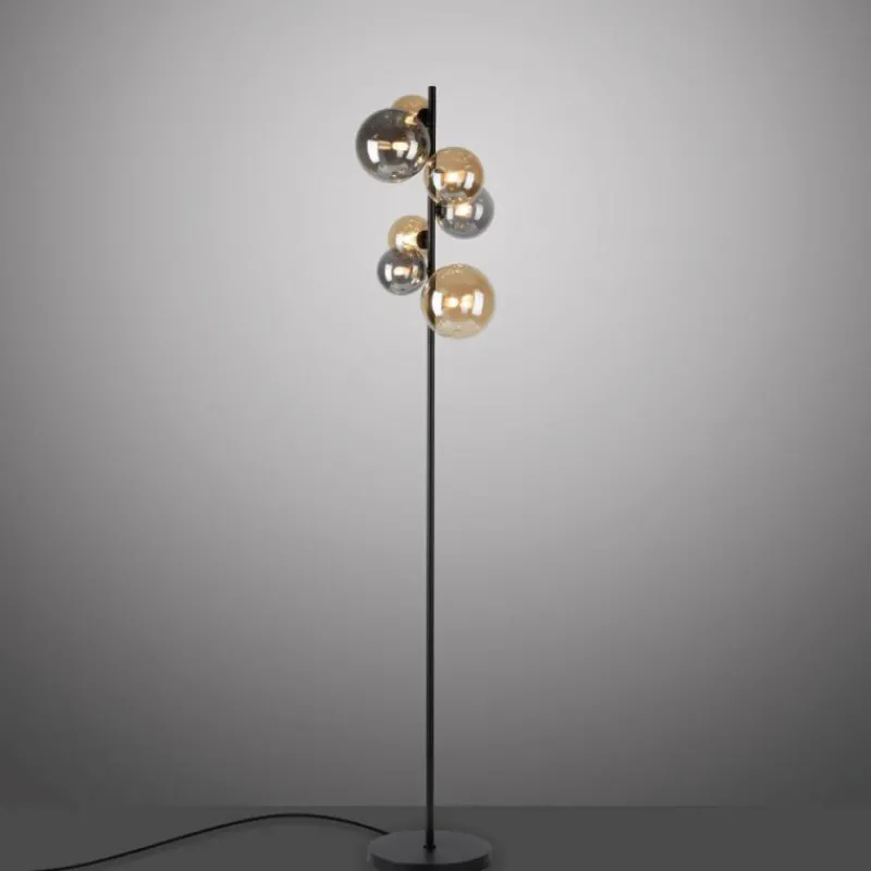 Suspension Verre Fumé-Luminaires Paul Neuhaus Lampadaire Paul Neuhaus POPSICLE LED Noir, 7 lumières