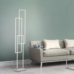 Paul Neuhaus Q-Serie Lampadaire Paul Neuhaus Q-INIGO LED Acier brossé, 3 lumières, Télécommandes