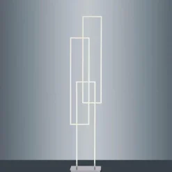 Paul Neuhaus Q-Serie Lampadaire Paul Neuhaus Q-INIGO LED Acier brossé, 3 lumières, Télécommandes