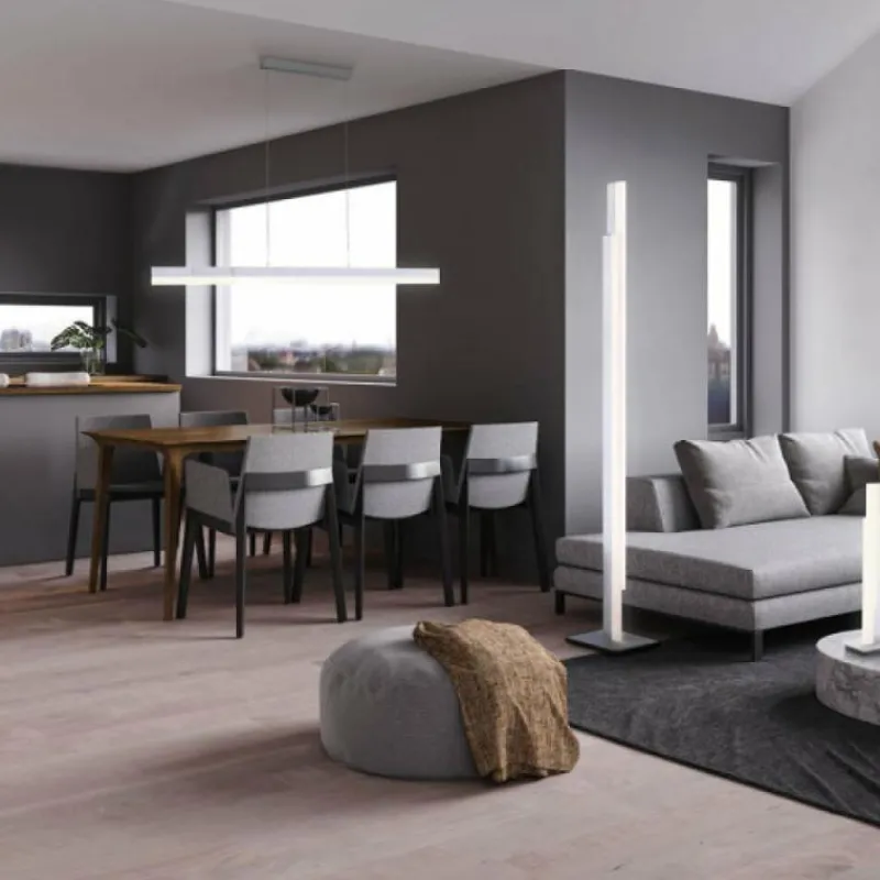 Paul Neuhaus Q-Serie Lampadaire Paul Neuhaus Q-TOWER LED Aluminium, 2 lumières, Télécommandes