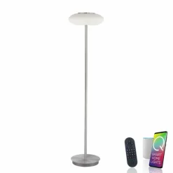 Paul Neuhaus Q-Serie Lampadaire Paul Neuhaus Q-ETIENNE LED Acier brossé, 1 lumière, Télécommandes