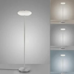 Paul Neuhaus Q-Serie Lampadaire Paul Neuhaus Q-ETIENNE LED Acier brossé, 1 lumière, Télécommandes
