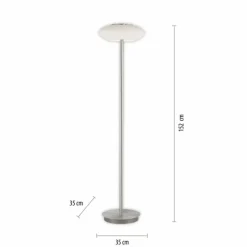 Paul Neuhaus Q-Serie Lampadaire Paul Neuhaus Q-ETIENNE LED Acier brossé, 1 lumière, Télécommandes