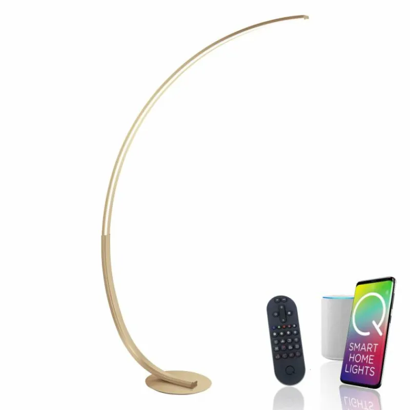 Paul Neuhaus Q-Serie Lampadaire Paul Neuhaus Q-VITO LED Laiton, 1 lumière, Télécommandes