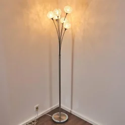 hofstein Lampadaire Paul Neuhaus WOMBLE Acier inoxydable, 6 lumières* Lampadaires Et Lampes Sur Pied