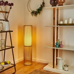 Lampes En Tissu-hofstein Lampadaire Peri Bois clair, 1 lumière