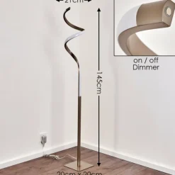 hofstein Lampadaire Pitasch LED Nickel mat, 1 lumière