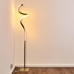 hofstein Lampadaire Pitasch LED Nickel mat, 1 lumière