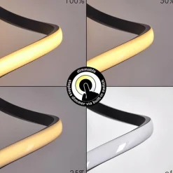 hofstein Lampadaire Pitasch LED Noir, 1 lumière