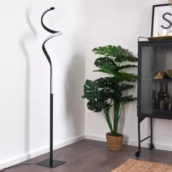 hofstein Lampadaire Pitasch LED Noir, 1 lumière