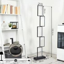 hofstein Lampadaire Pitasch LED Noir, 1 lumière* Lampadaires Et Lampes Sur Pied