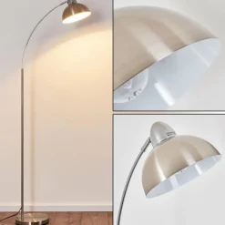 hofstein Lampadaire Poitou Nickel mat, 1 lumière