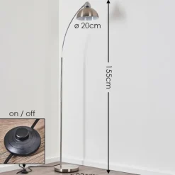 hofstein Lampadaire Poitou Nickel mat, 1 lumière