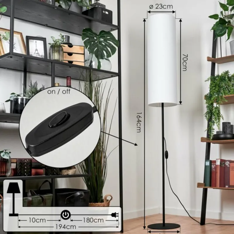 Lampes En Tissu-hofstein Lampadaire Pomancillo Noir, 1 lumière