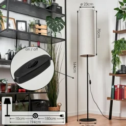 Lampes En Tissu-hofstein Lampadaire Pomancillo Noir, 1 lumière