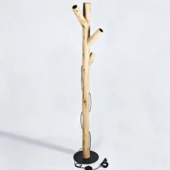 Luminaires Rustiques-hofstein Lampadaire Pozos Bois clair, Noir, 3 lumières