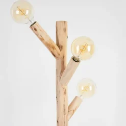 Luminaires Rustiques-hofstein Lampadaire Pozos Bois clair, Noir, 3 lumières