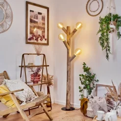 Lampes Industrielles-hofstein Lampadaire Pozos Écru, Noir, 4 lumières