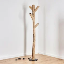 Lampes Industrielles-hofstein Lampadaire Pozos Écru, Noir, 4 lumières