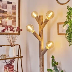 Lampes Industrielles-hofstein Lampadaire Pozos Écru, Noir, 4 lumières