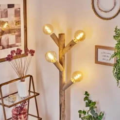 Lampes Industrielles-hofstein Lampadaire Pozos Écru, Noir, 4 lumières