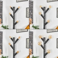 Lampes Industrielles-hofstein Lampadaire Pozos Noir, 4 lumières