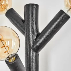 Lampes Industrielles-hofstein Lampadaire Pozos Noir, 4 lumières