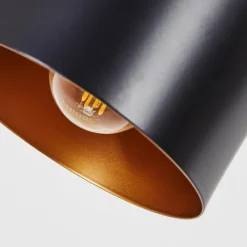 Lampes Dorées-hofstein Lampadaire Pretoria Vieux laiton, Noir, 2 lumières