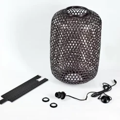 Style Boho-Chic-hofstein Lampadaire Quinto Noir, 1 lumière