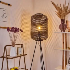 Style Boho-Chic-hofstein Lampadaire Quinto Noir, 1 lumière