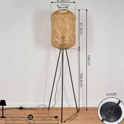 Luminaires Scandinaves-hofstein Lampadaire Quinto Noir, 1 lumière
