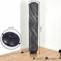 Luminaires Scandinaves-hofstein Lampadaire Quinto Noir, 4 lumières