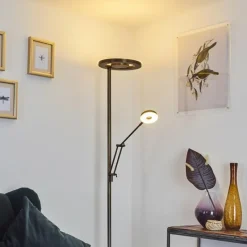 hofstein Lampadaire Rabeja LED Laiton, 2 lumières