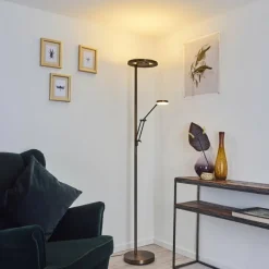 hofstein Lampadaire Rabeja LED Laiton, 2 lumières