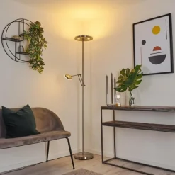 hofstein Lampadaire Rabeja LED Nickel mat, 2 lumières