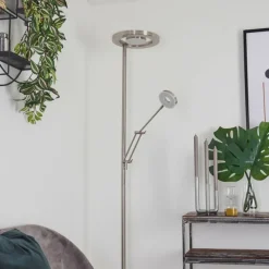 hofstein Lampadaire Rabeja LED Nickel mat, 2 lumières