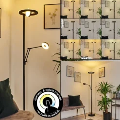 hofstein Lampadaire Rabeja LED Noir, 2 lumières