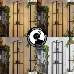 hofstein Lampadaire Ranquile LED Noir, 4 lumières