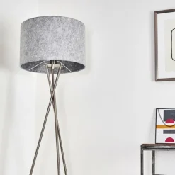 Lampes En Tissu-hofstein Lampadaire Rayong Nickel mat, 1 lumière