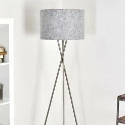 Lampes En Tissu-hofstein Lampadaire Rayong Nickel mat, 1 lumière