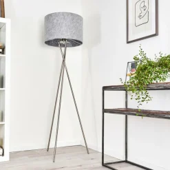 Lampes En Tissu-hofstein Lampadaire Rayong Nickel mat, 1 lumière