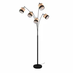 Lampes En Bois-Luminaires Reality Lampadaire Reality BOLZANO Noir, 5 lumières