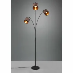 Lampes En Tissu-Luminaires Reality Lampadaire Reality DAVOS Taupe, 3 lumières