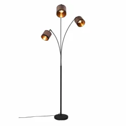 Lampes En Tissu-Luminaires Reality Lampadaire Reality DAVOS Taupe, 3 lumières