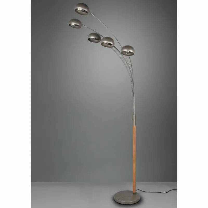 Luminaires Reality Lampadaire Reality Dito Brun foncé, Nickel mat, 5 lumières* Lampadaires Et Lampes Sur Pied