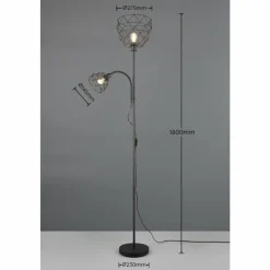 Luminaires Reality Lampadaire Reality HAVAL Noir, 2 lumières* Lampadaires Et Lampes Sur Pied