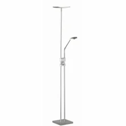 Lampes Industrielles-Luminaires Reality Lampadaire Reality LUKE LED Nickel mat, 2 lumières