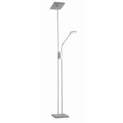 Lampes Industrielles-Luminaires Reality Lampadaire Reality LUKE LED Nickel mat, 2 lumières
