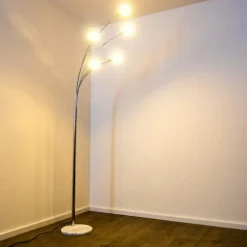 Luminaires Reality Lampadaire Reality Rennes LED Chrome, 5 lumières* Lampadaires Et Lampes Sur Pied