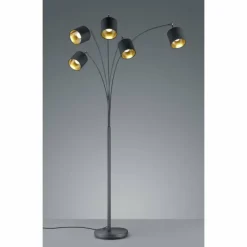 Luminaires Reality Lampadaire Reality TOMMY Noir, 5 lumières* Lampadaires Et Lampes Sur Pied